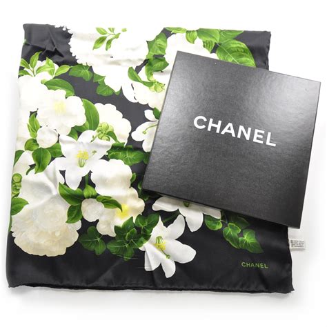 chanel silk camellia scarf|authentic Chanel silk scarf.